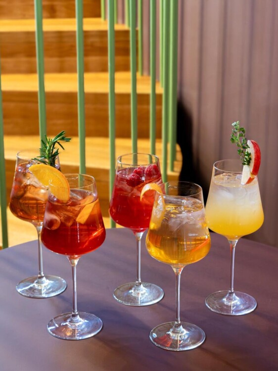 The spritz drinks at Der schöne Ernst, available in a variety of flavors and colors.