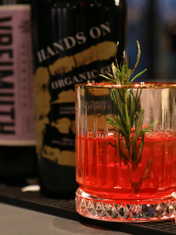 A white Swiss pine Negroni at Der schöne Ernst marks the start of a perfect after-work evening.