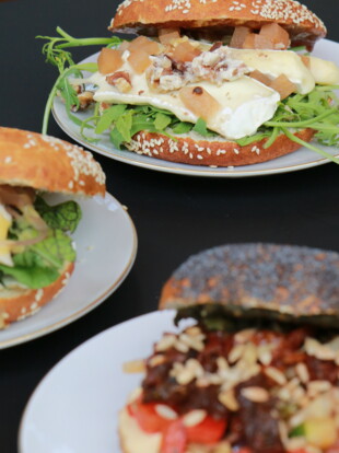 Breakfast at the beautiful Ernst: freshly filled bagels.
